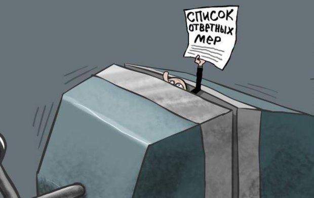 Безпорадного Путіна і нові санкції США зобразили у влучній карикатурі