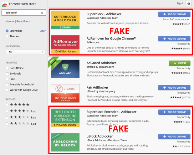 Фахівці виявили у Google Chrome фейкові розширення для блокування реклами