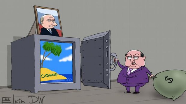 Карикатурист дотепно показав, як ховають гроші олігархи в Росії