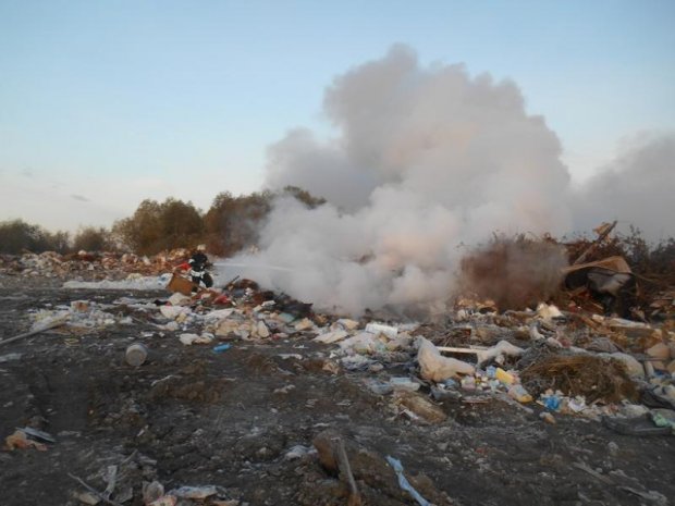 Неподалік аеропорту Бориспіль загорілося сміттєзвалище