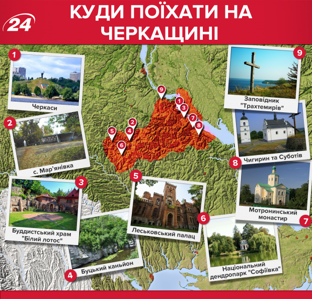 Подорожі Україною: найцікавіші місця Черкащини, які захоплюють дух