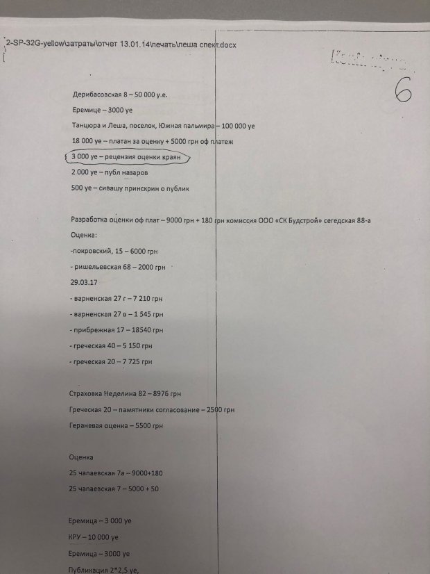 Саакашвілі оприлюднив чорну касу Одеської міськради у суді над Трухановим: фото