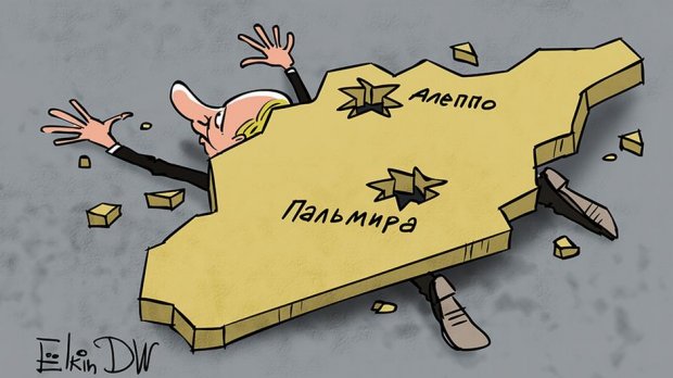 Як війна в Сирії впливає на Путіна: влучна карикатура