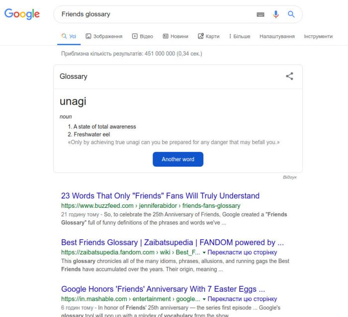 Google спрятал несколько «пасхалок» к 25-летию сериала «Друзья»