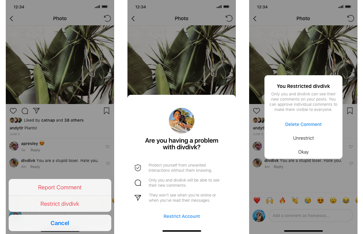 Instagram начал предупреждать пользователей об оскорбительных сообщениях (ФОТО)