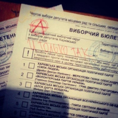 Испорченные бюллетени на местных выборах 2015: фото