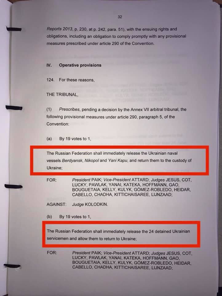 Невыполнение РФ решения трибунала об освобождении украинских моряков может стать причиной для введения санкций, - адвокат