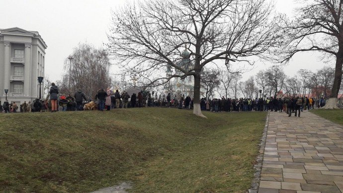 Возле Десятинной церкви в Киеве проходит митинг за снос здания УПЦ МП